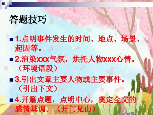 人物的描写方法及作用优秀PPT