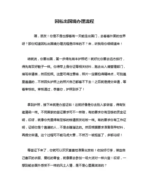 因私出国境办理流程
