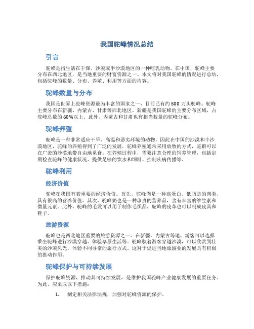 我国驼峰情况总结