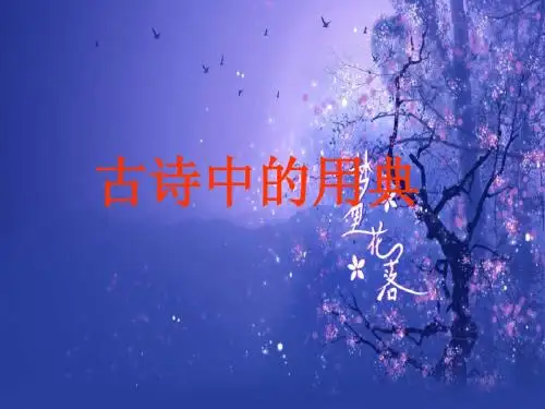 古代诗歌鉴赏用典