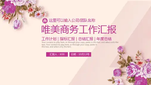 简约时尚唯美商务汇报ppt模板