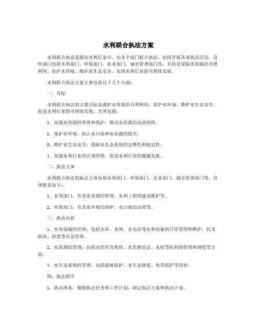 水利联合执法方案
