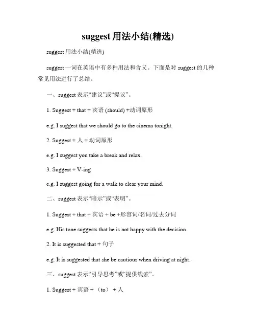 suggest用法小结(精选)