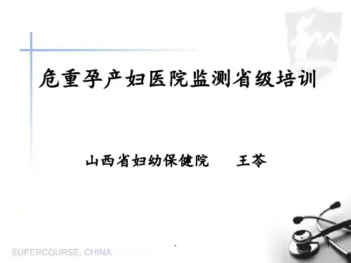 危重孕产妇医院监测培训PPT课件