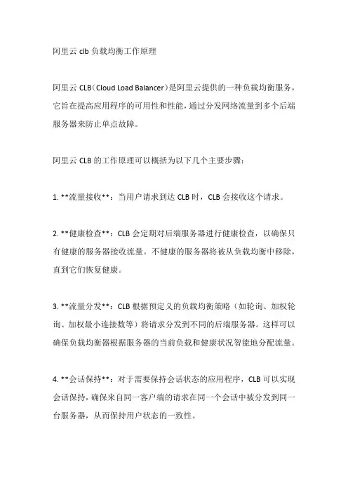阿里云clb负载均衡工作原理