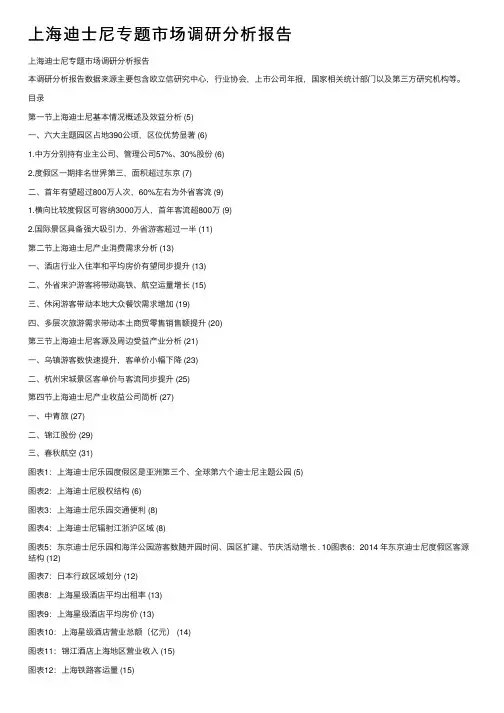 上海迪士尼专题市场调研分析报告