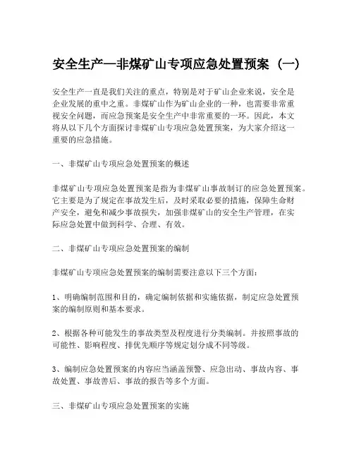 安全生产—非煤矿山专项应急处置预案 (一)