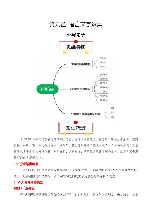 专题06：补写句子(解析版)-高考语文一轮复习知识清单