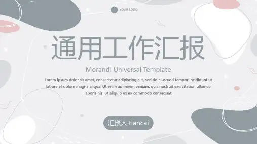 简约高级莫兰迪色块通用汇报PPT模板