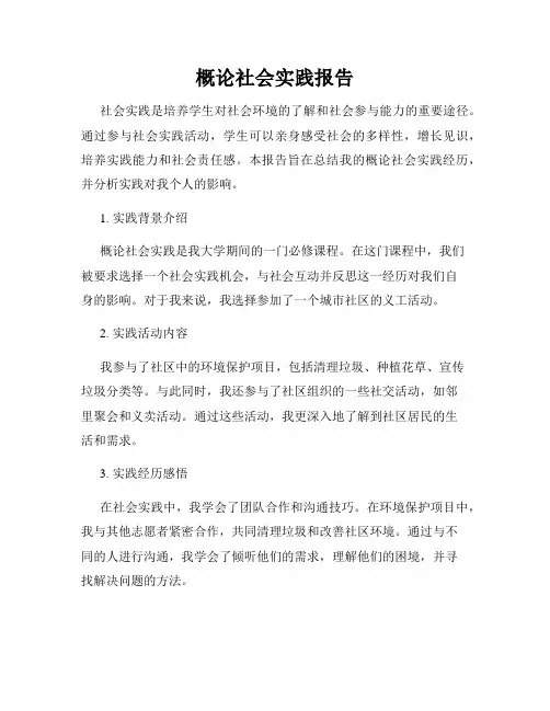 概论社会实践报告