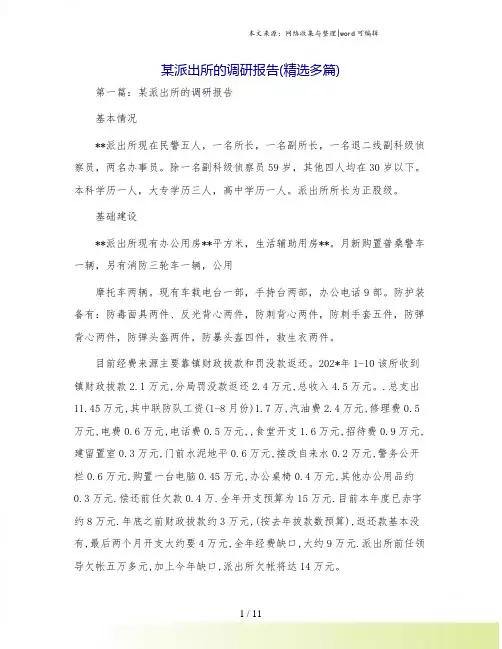 某派出所的调研报告(精选多篇).doc
