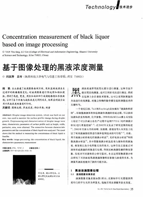 基于图像处理的黑液浓度测量