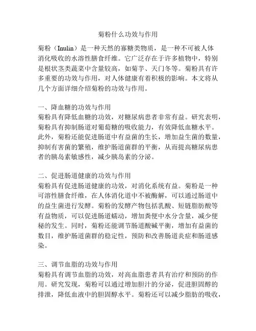 菊粉什么功效与作用