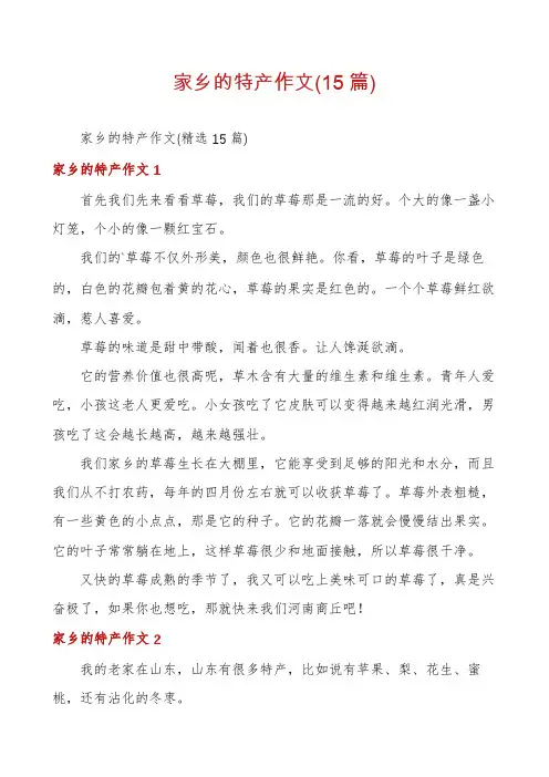 家乡的特产作文(15篇)
