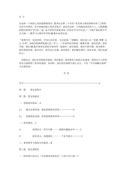 团支部评优材料