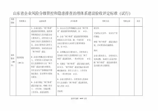 最新安全生产双体系验收标准