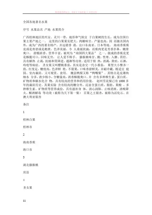 泰国特产泰国水果百科大全