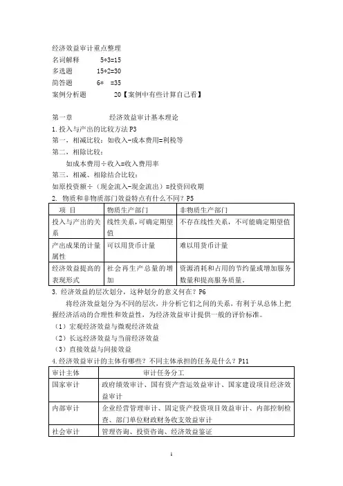 经济效益审计重点整理