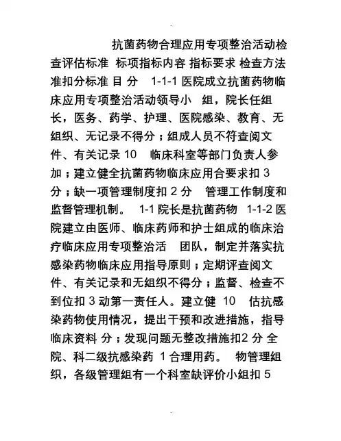 抗生素评估指标