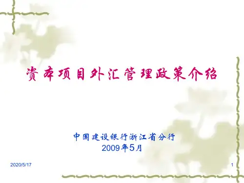 资本项目外汇政策介绍