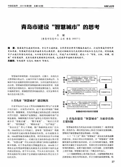 青岛市建设“智慧城市”的思考