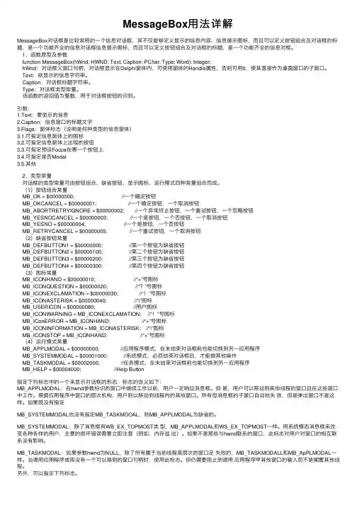 MessageBox用法详解