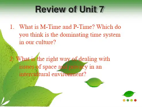 跨文化交际UNIT 8