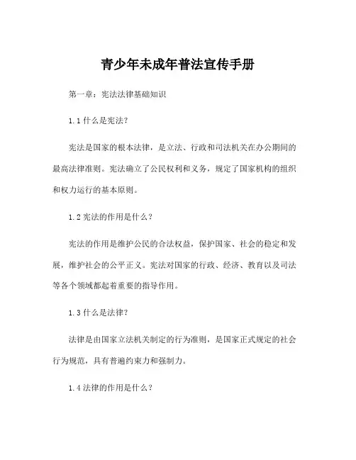 青少年未成年普法宣传手册