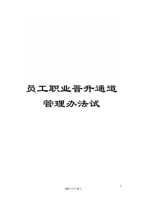 员工职业晋升通道管理办法试