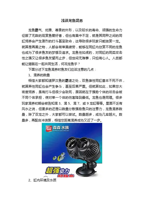浅谈龙鱼混养