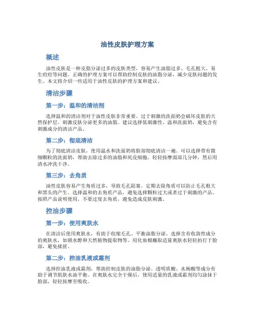 油性皮肤护理方案