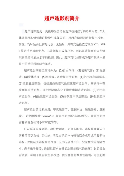 超声造影剂简介