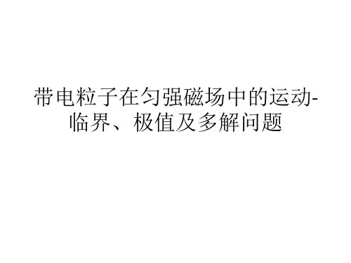 带电粒子在匀强磁场中的运动-临界、极值及多解问题