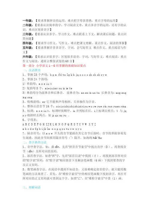 部编版六年级下册语文小升初手册—小学语文最全复习资料整理