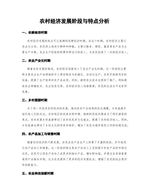 农村经济发展阶段与特点分析