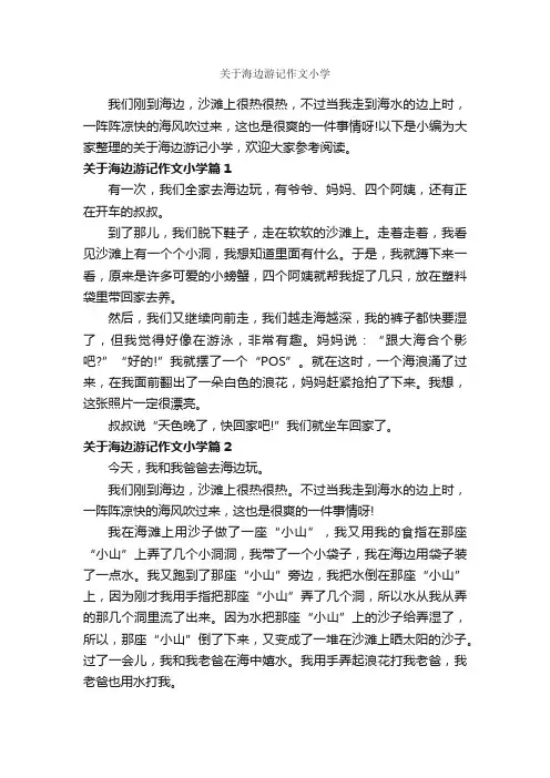 关于海边游记作文小学_作文350字_游记作文_