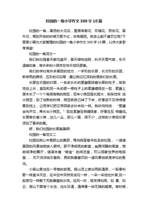 校园的一角小学作文300字10篇
