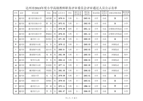 小学高级公示