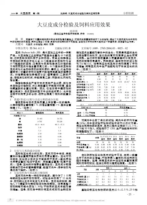 大豆皮成分检验及饲料应用效果