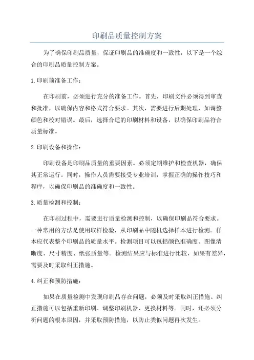 印刷品质量控制方案