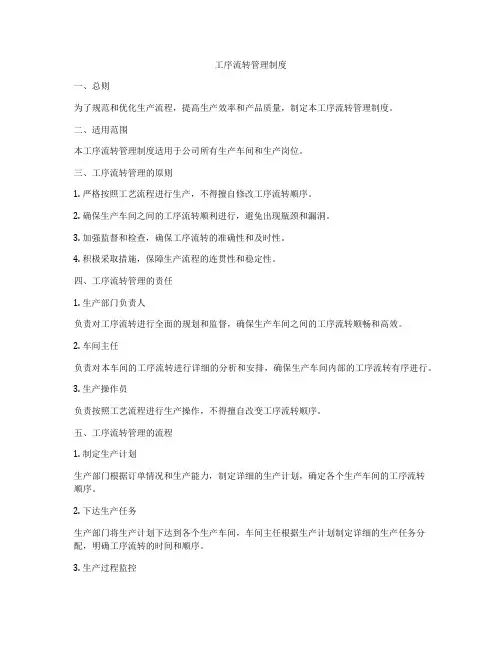 工序流转管理制度