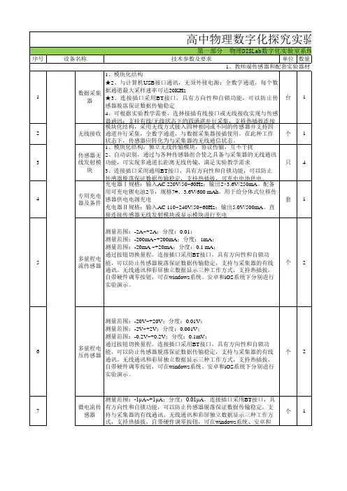 高中物理数字化探究实验室配置