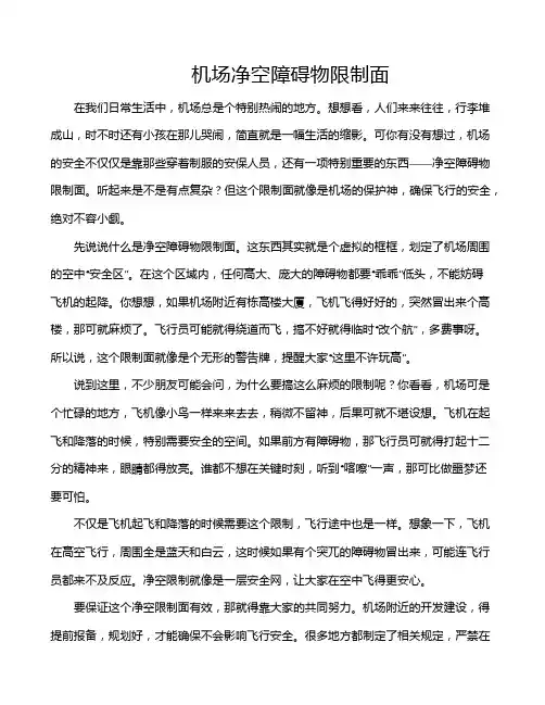 机场净空障碍物限制面
