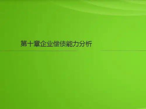 财务分析第十章--企业偿债能力分析