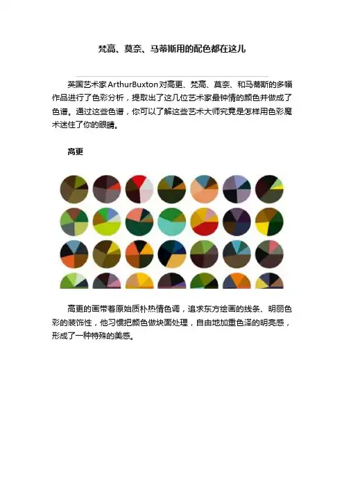 梵高、莫奈、马蒂斯用的配色都在这儿