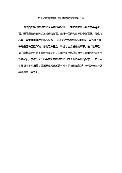 关于和政古动物化七石博物馆作文的好开头