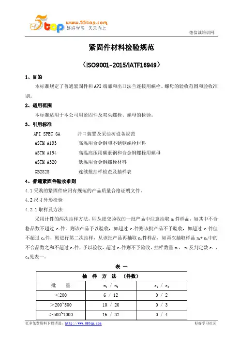紧固件材料检验规范