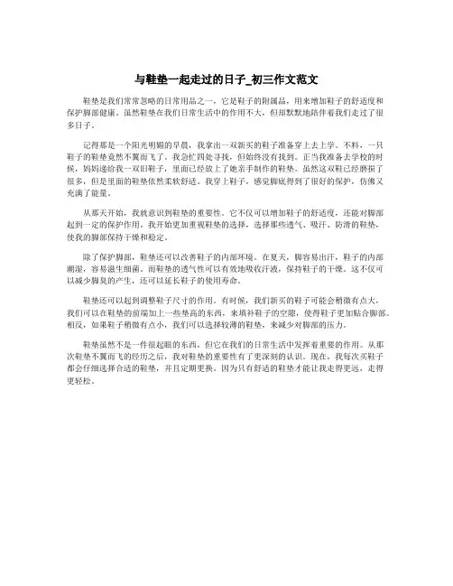 与鞋垫一起走过的日子_初三作文范文