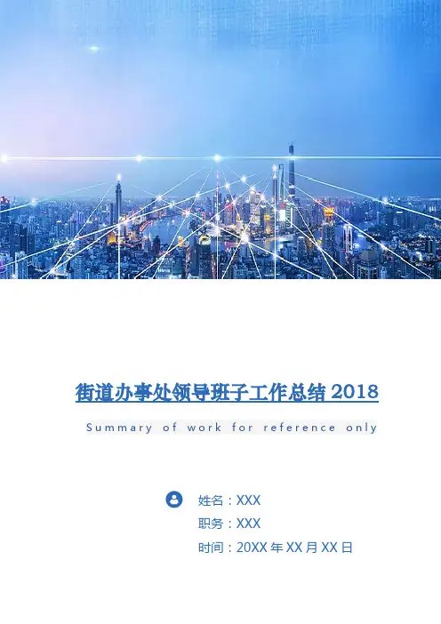 街道办事处领导班子工作总结2018