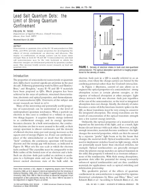 Lead Salt Quantum Dots the Limit of Strong Quantum Confinement